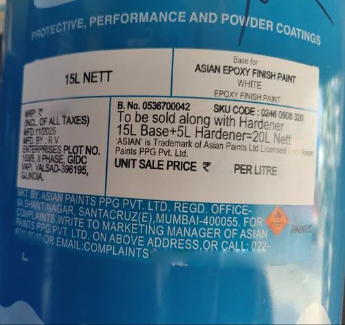 Asian Epoxy Finish Paint White With Accl