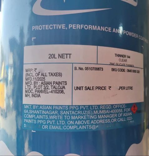 Asian Thinner 144 For Zinc Silicate