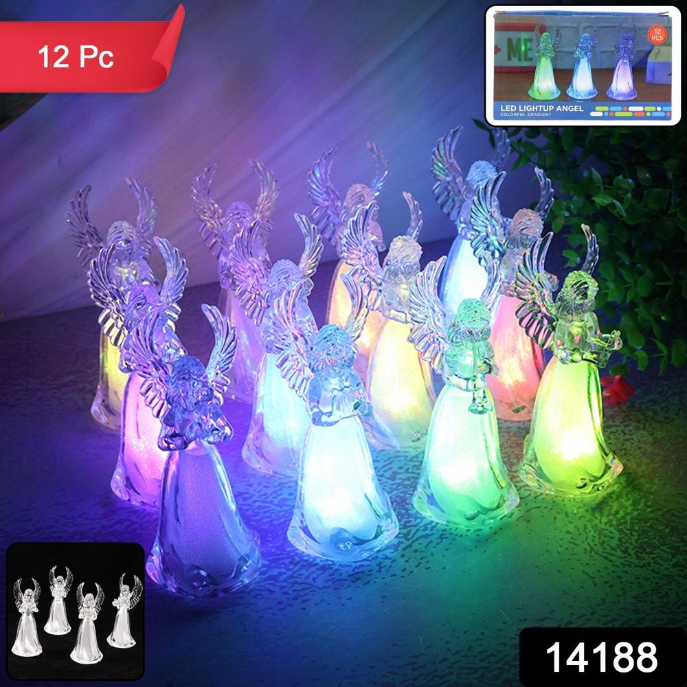 Decorative Led Light-Up Angel Figurines (12 Pc) - Color: Mix