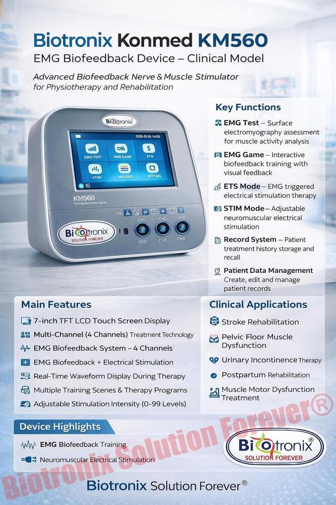 Konmed KM-560 4 Channel EMG Biofeedback Device with Rehab Therapy