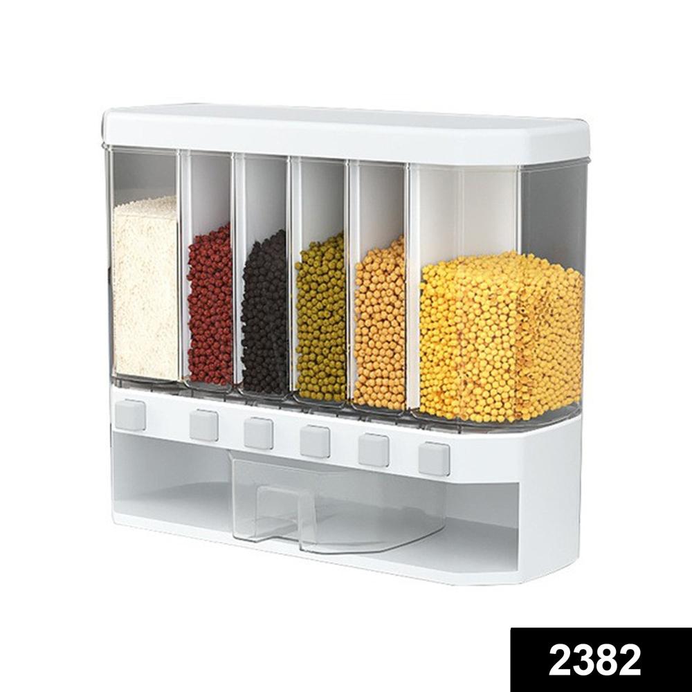 Wall-Mounted Cereals Dispenser Press Grain Storage Tank - Color: Mix