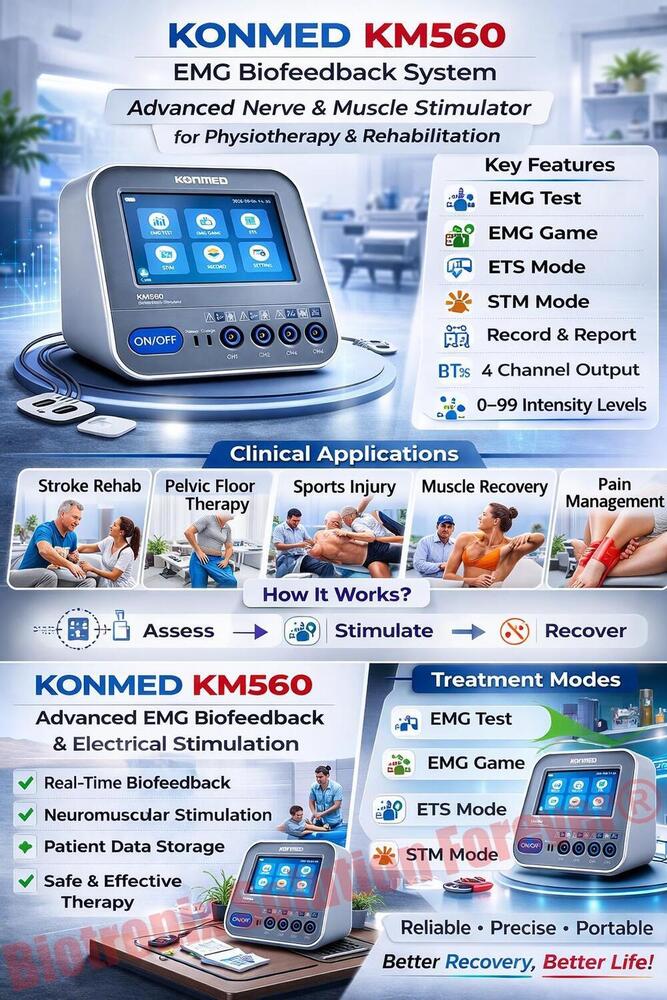 Konmed KM-560 Pelvic Floor EMG Biofeedback Machine for Therapy