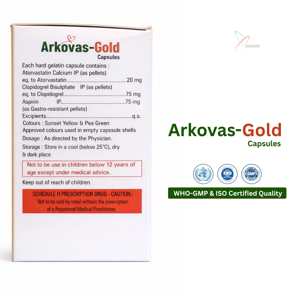 Atorvastin 20MG + Clopidegrel Bisulphate 75MG +Aspirin 75MG Cap