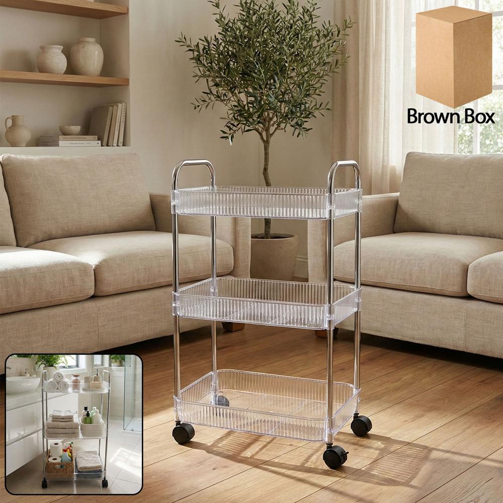 3 Layer Multipurpose Storage Trolley With Wheels - Color: Mix