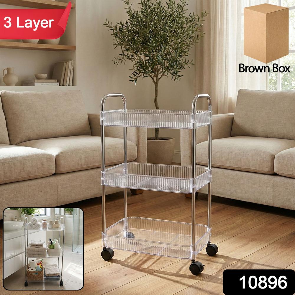 3 Layer Multipurpose Storage Trolley With Wheels - Color: Mix