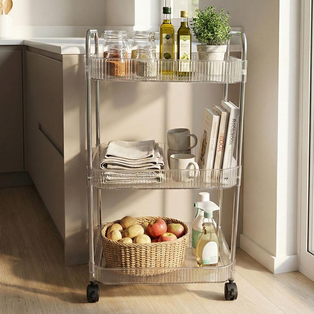 3 Layer Multipurpose Storage Trolley With Wheels - Color: Mix