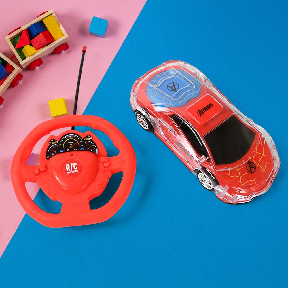 Plastic Rc Racing Car  2-way Control With Handle Remote & Rechargeable Battery - Color: Red