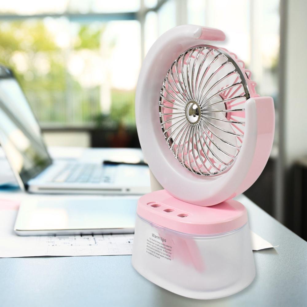 Desktop Fan - Camping Fan Led Light, Humidifying Fan (1 Pc / Plug & Play Fan) - Size: 28*12*21