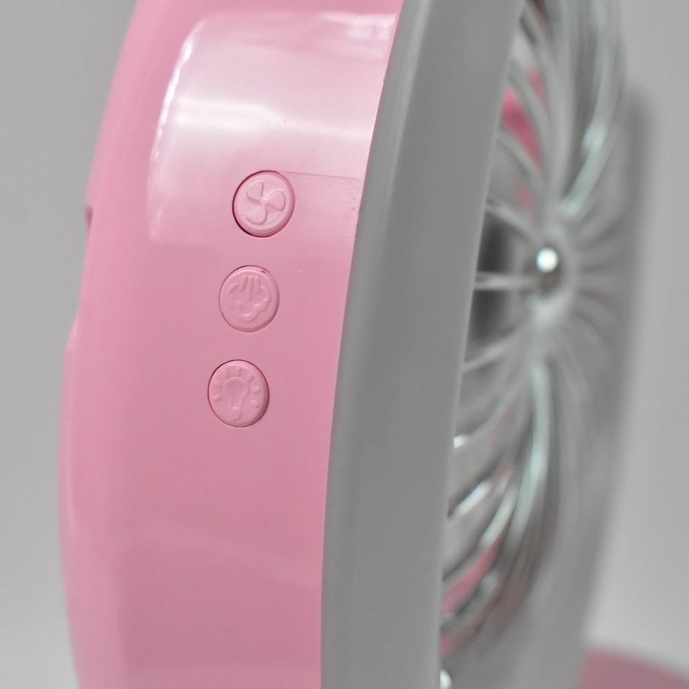 Desktop Fan - Camping Fan Led Light, Humidifying Fan (1 Pc / Plug & Play Fan) - Size: 28*12*21