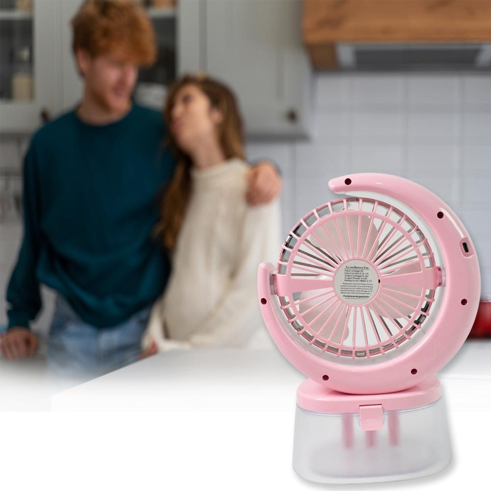 Desktop Fan - Camping Fan LED Light, Humidifying Fan (1 Pc / Plug & Play Fan)