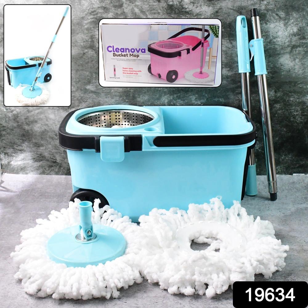 360 Spin Mop with Super Absorbent Microfiber Heads (1 Set)