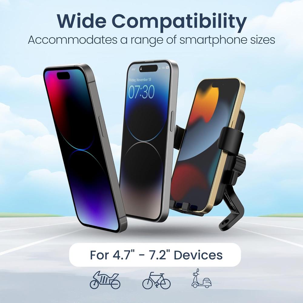 Portronics Mobike 5 Scooty/Scooter Phone Holder with Mirror Mount