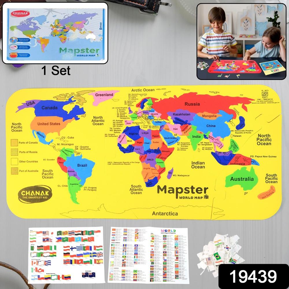 Aditi Mapster World Map Eva Foam Puzzle Set - Color: Mix