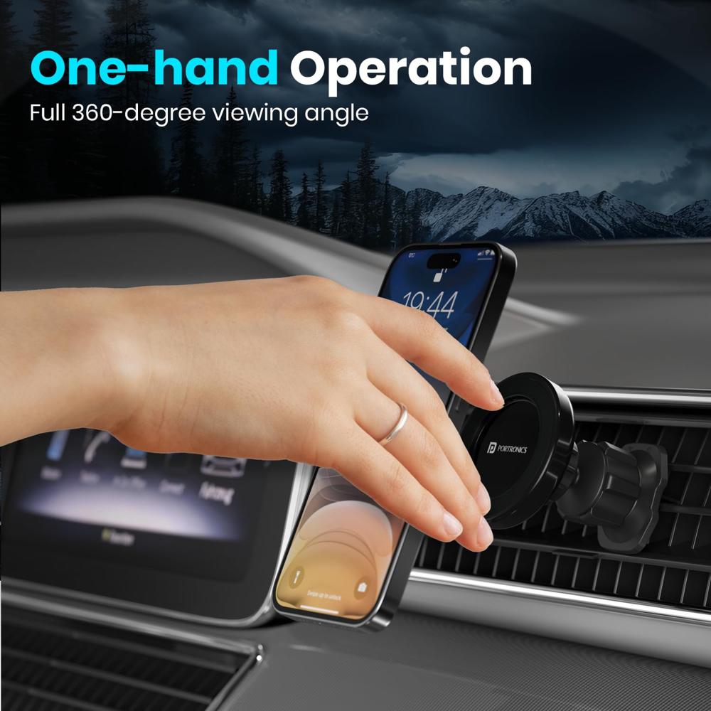 Portronics Mogun 4 Magnetic Car Phone Holder Stand with Strong