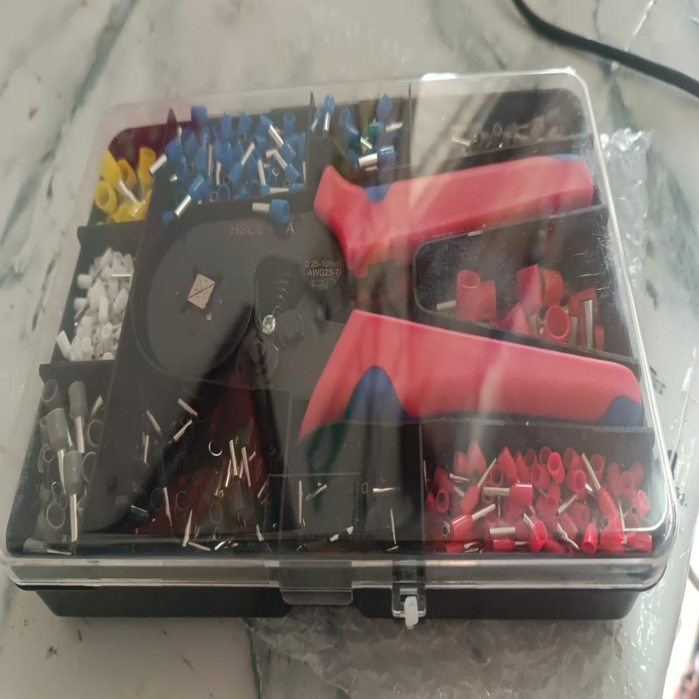 Approx 1200 Piece Ferrule Crimping Tool Kit Set - Color: Red
