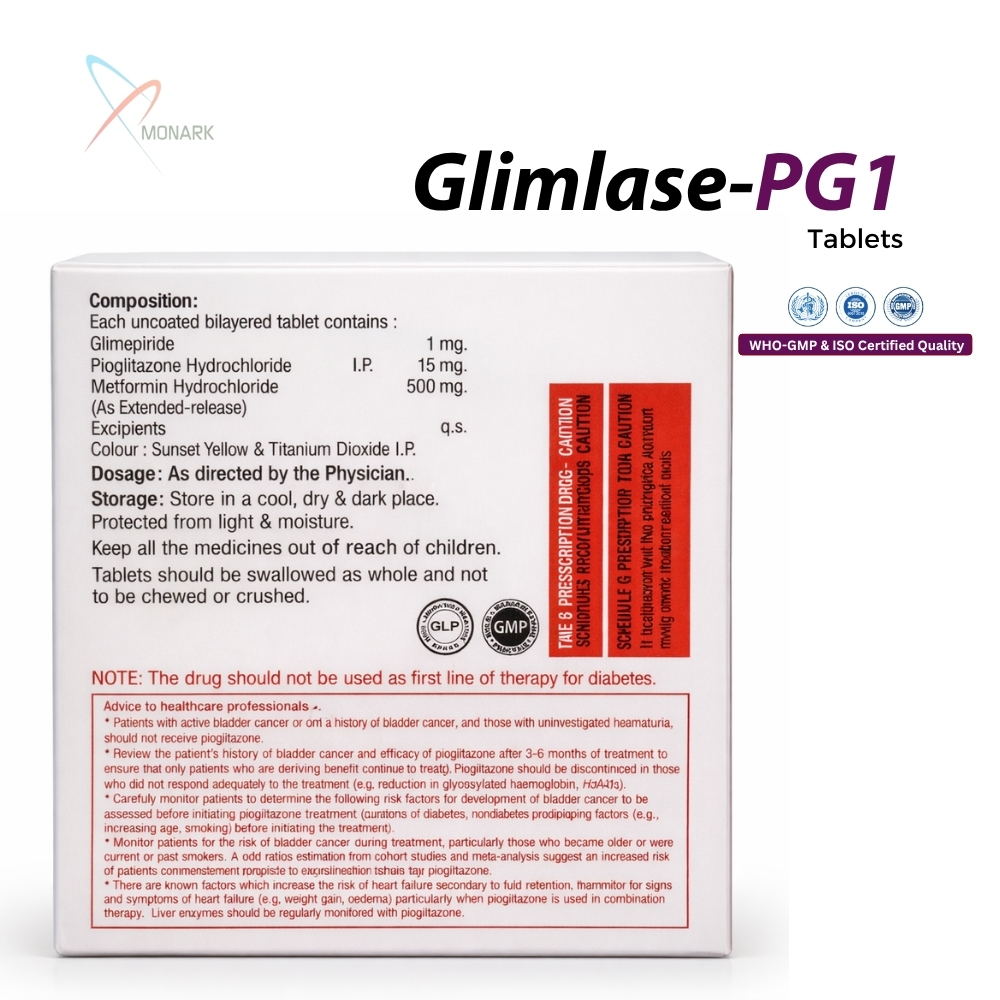 Metformin (SR) 500MG + Voglibos 0.2MG + Glimepride 2MG Bilayered Tablet