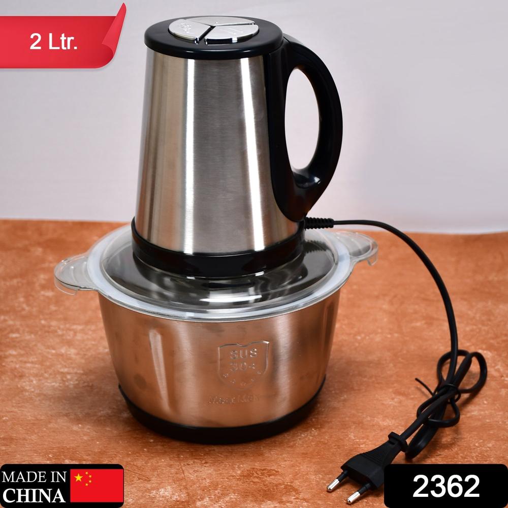 Stainless Steel Electric Meat Grinders With Bowl  (2l, 250watts) - Color: Mix