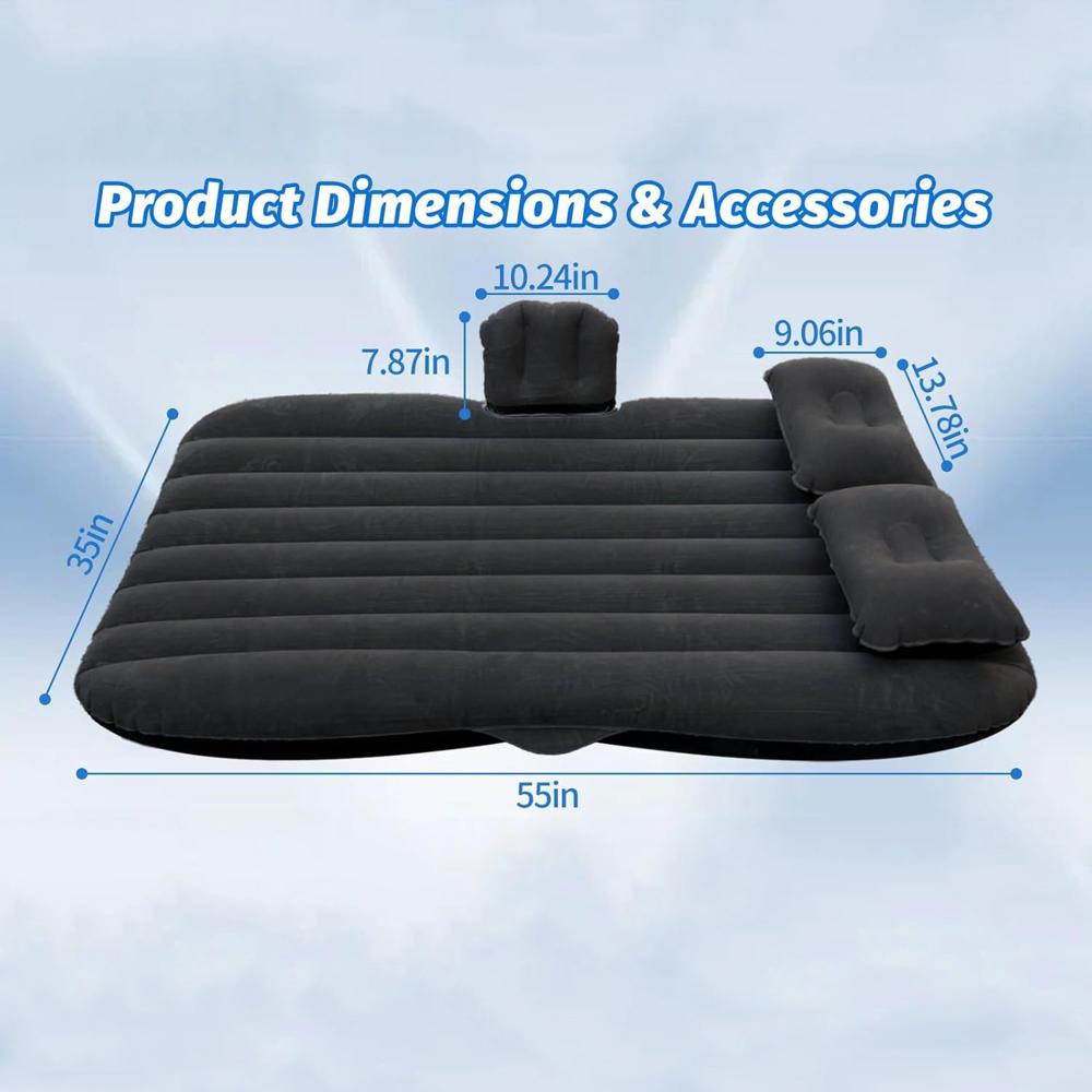 Inflatable Car Air Mattress Bed (132, 96 cm, 1 Set)
