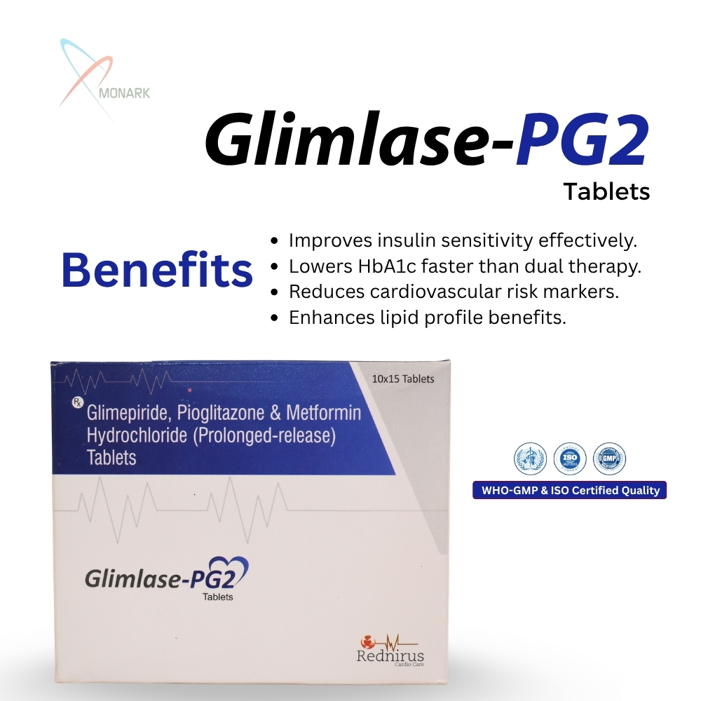 Metformin (SR) 500MG + Pioglitazone HCL 15MG + Glimepiride 2MG  Bilayered Tablet