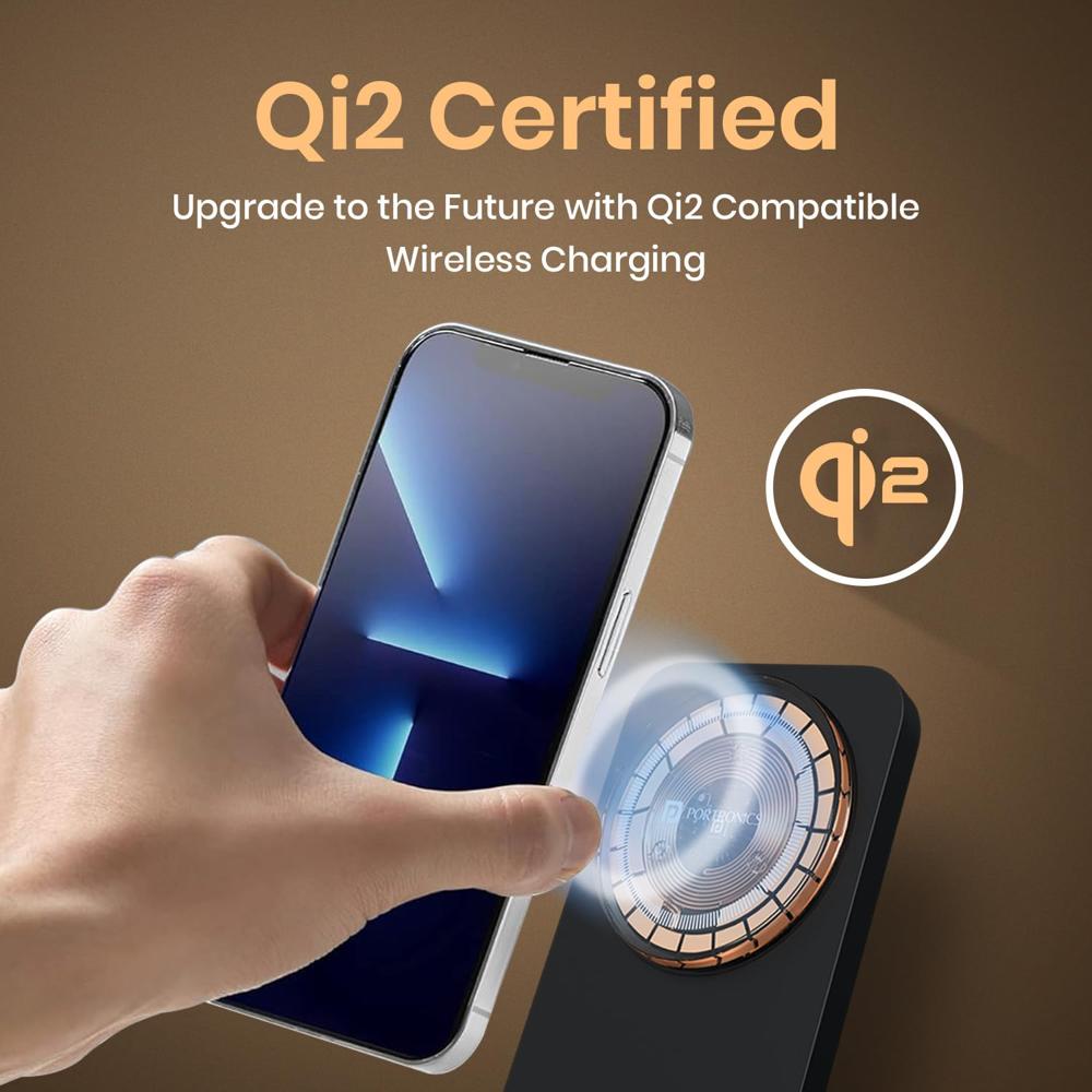 Portronics Flux 15W Qi2 Enabled Fast Charging Wireless Charger, MagSafe