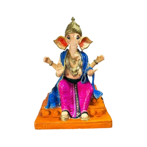 Multicolour 1.5 Feet Clay And FRP Ganesha Statue