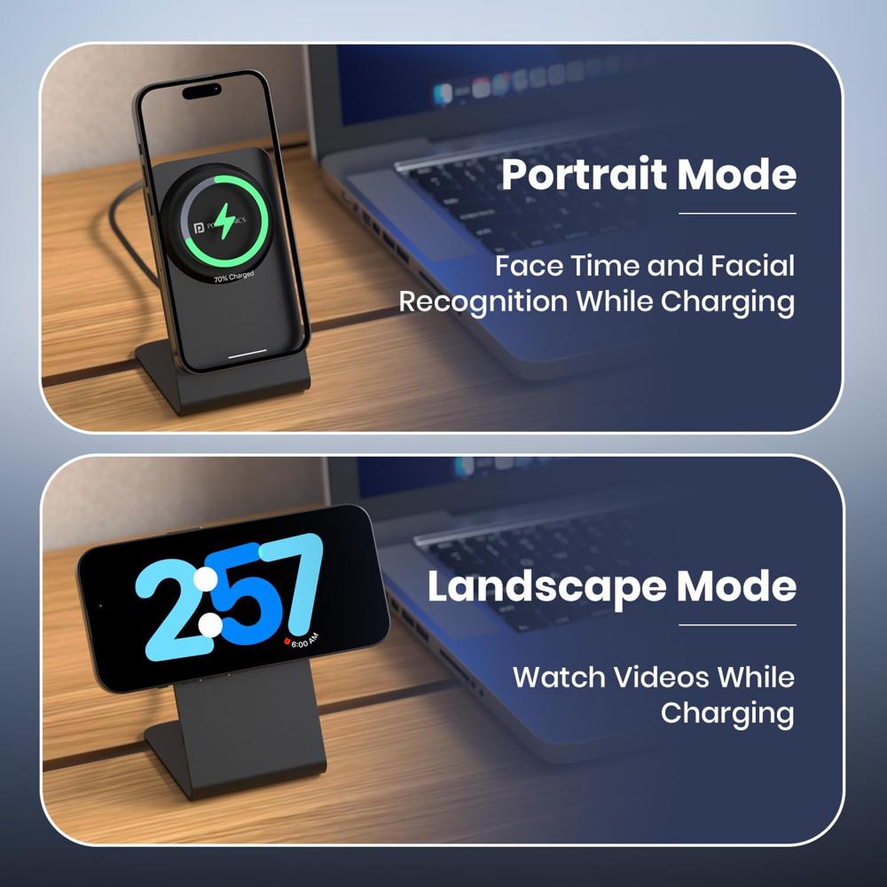 Portronics Flux 2 15W Qi2 Certified Fast Charging Wireless Charger,