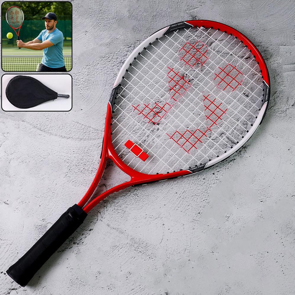 Professional Tennis Racket With Full Cover (1 Pc) - Material: Plastic