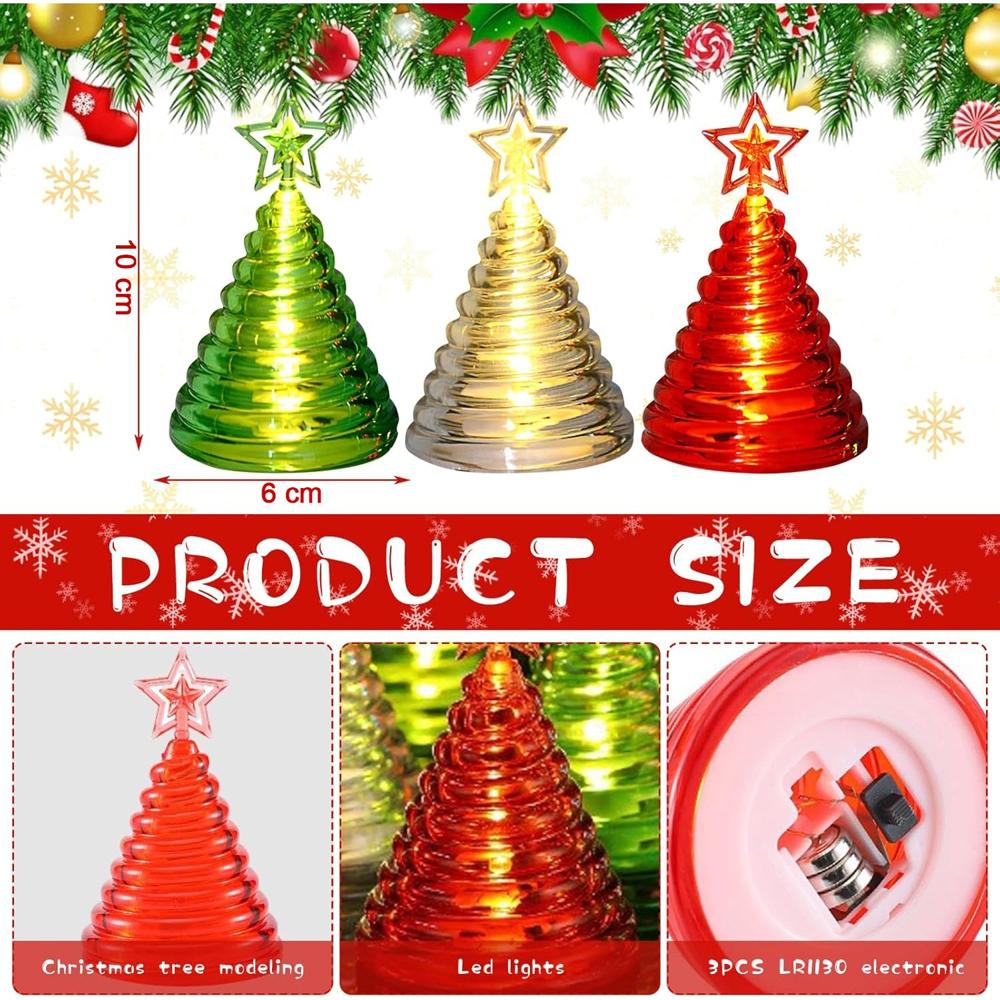Christmas Tree Shape Led Decorative Lights (12 Pc) - Color: Mix