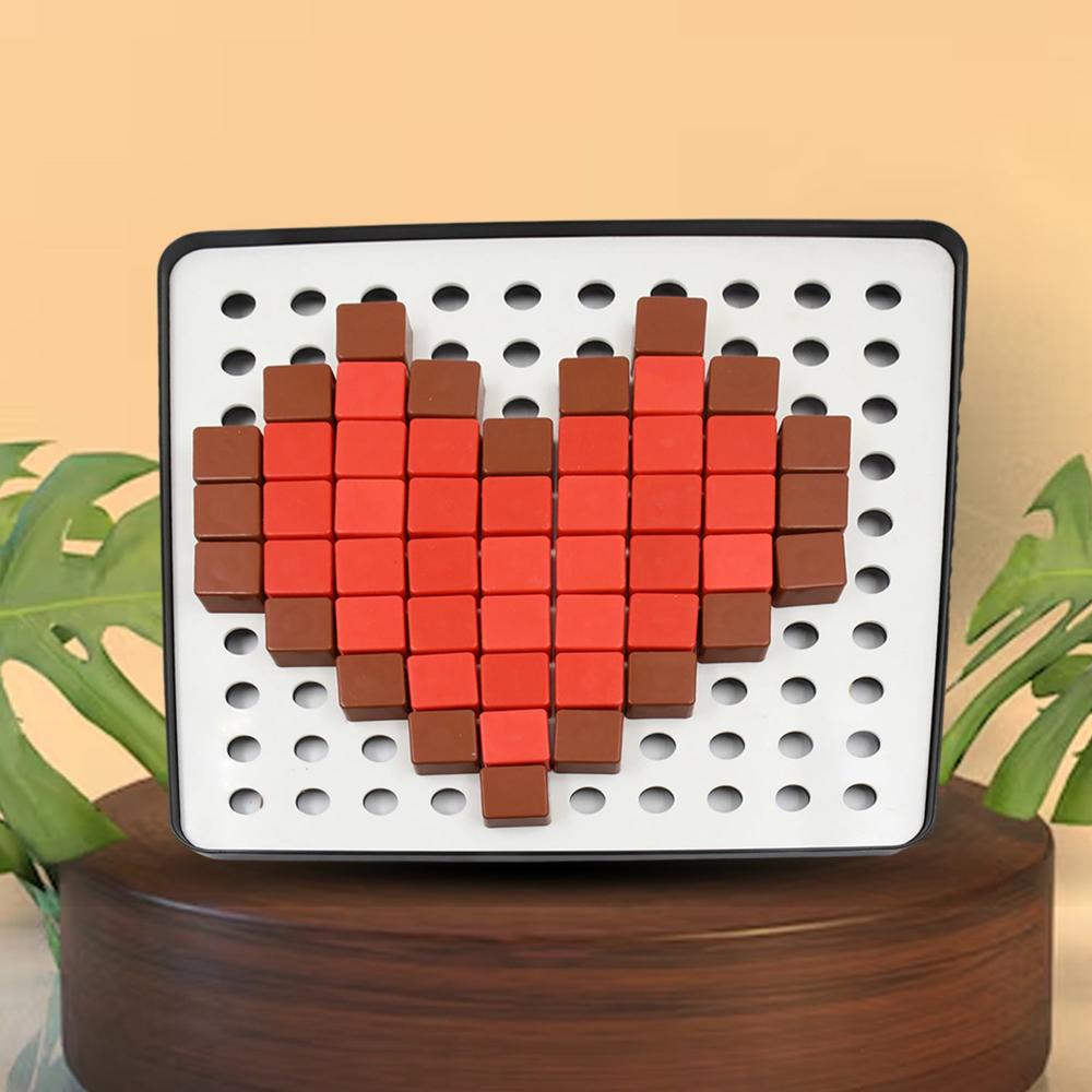 Pixel Cubes Toy For Children Early Education, Pixel Game Educational Board Games Board, Birthday Gift For Kids, Learning Math Toy, Brain Games, Math Puzzle (Approx 180 Cubes With Pixel Board & Book) - Color: Mix