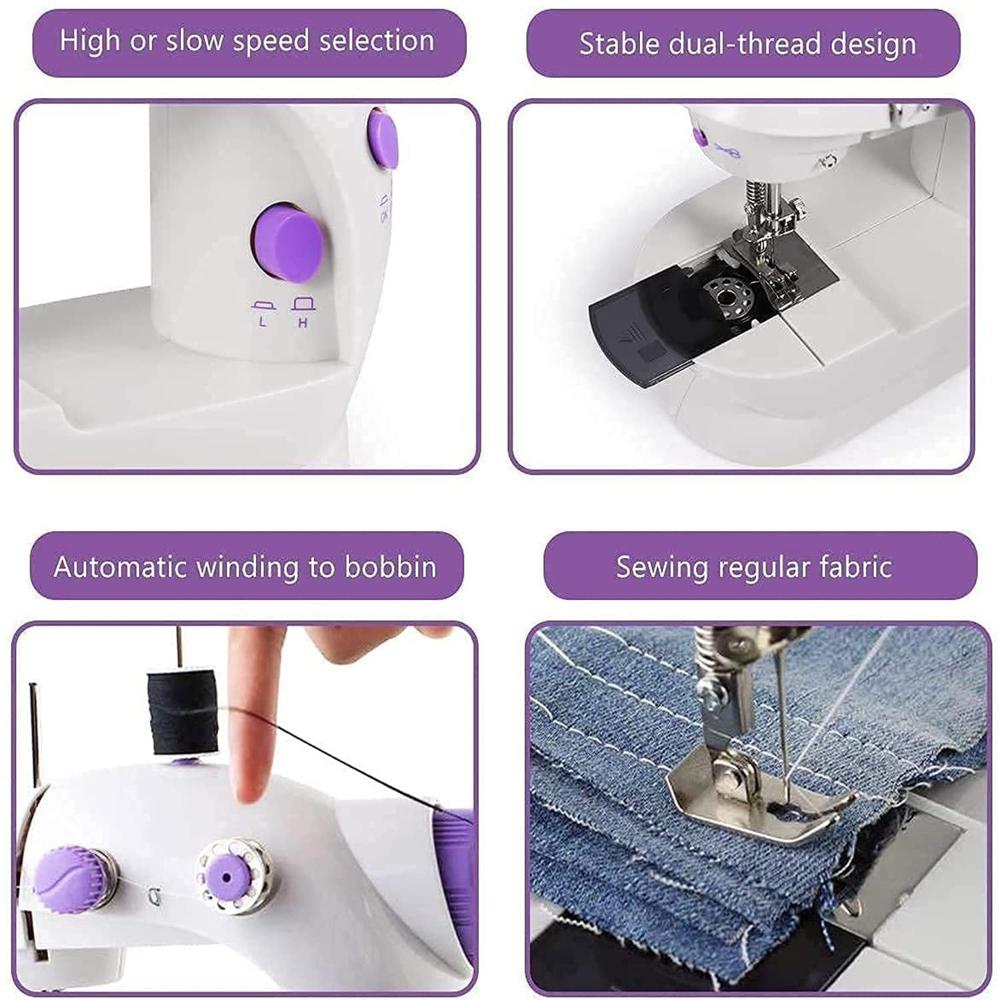 Home Tailoring Sewing Machine With Extension Table Set,  Portable Stitching Machine - Color: Mix