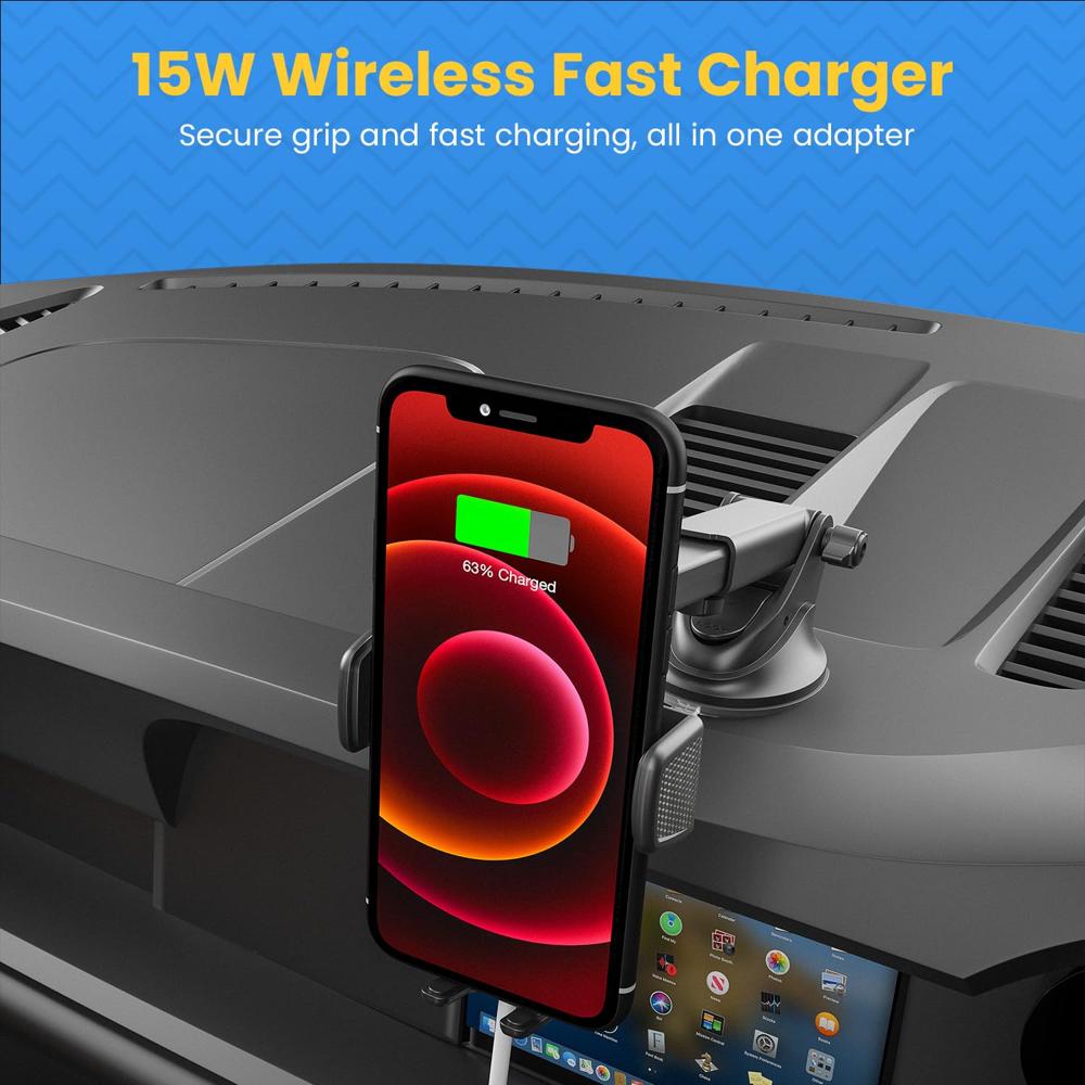 Portronics Charge Clamp 3 Wireless Car Charger with 15 Watts Fast