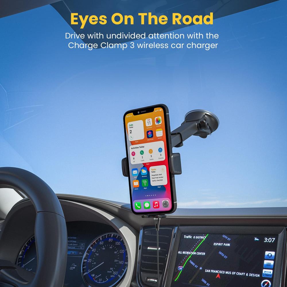 Portronics Charge Clamp 3 Wireless Car Charger with 15 Watts Fast