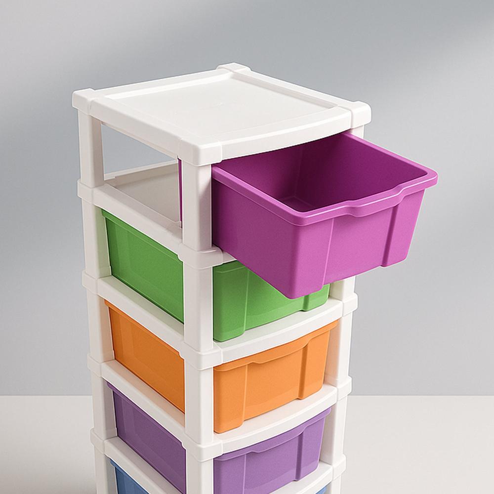 6-Layer Multi-Colored Plastic Storage Drawer Cabinet - Size: 30*31*40