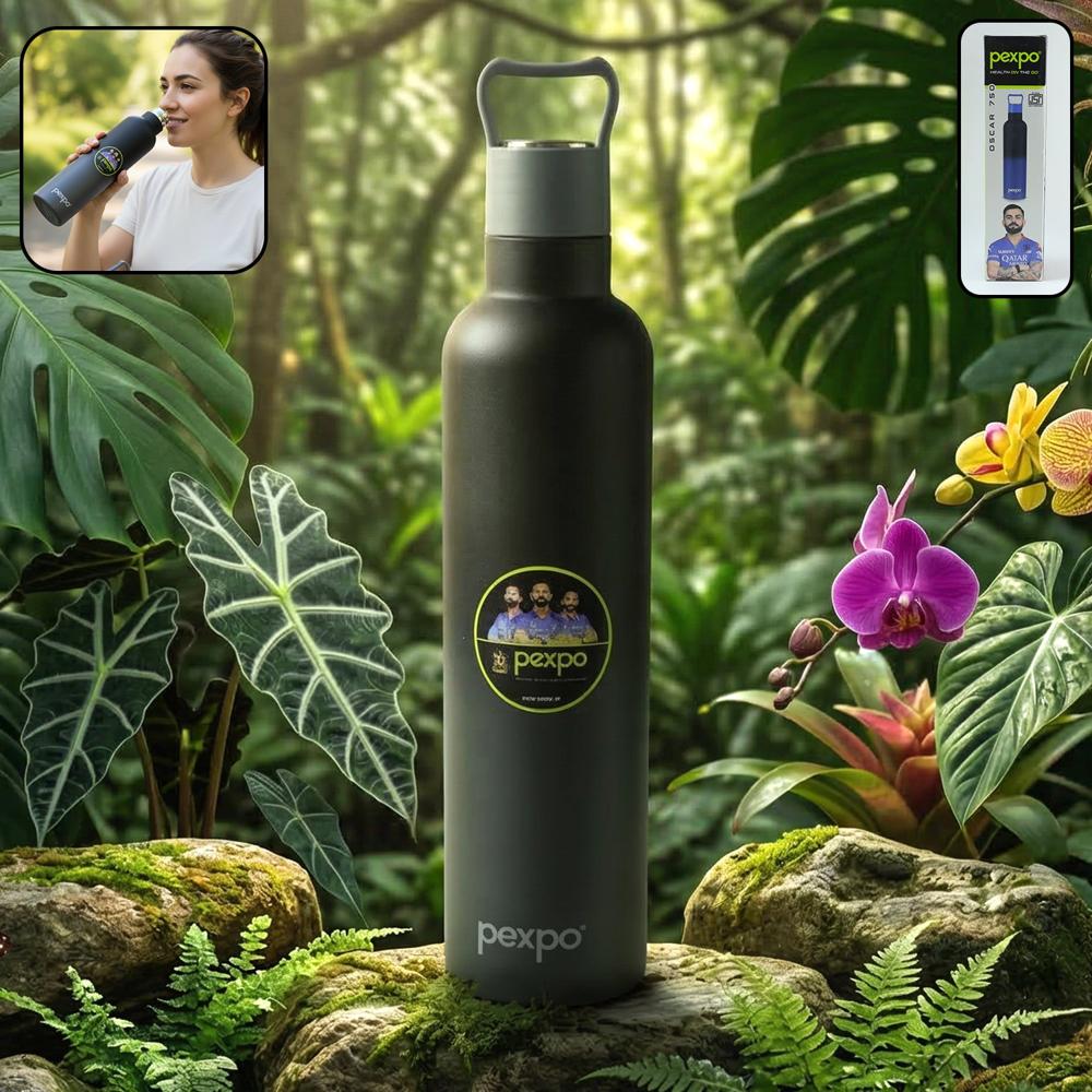 Pexpo Oscar Insulated Stainless Steel Water Bottle With Leakproof Lid - 750 Ml - Color: Mix