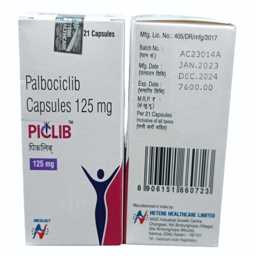 Piclib 125 mg Capsule, Palbociclib Anti Cancer Oncology Medicine