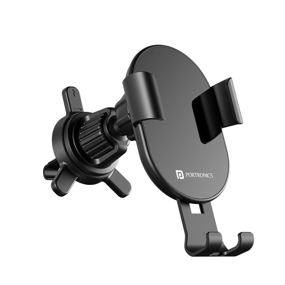 Portronics Charge Clamp 4 Wireless Car Charger With 15 Watts - Color: Black