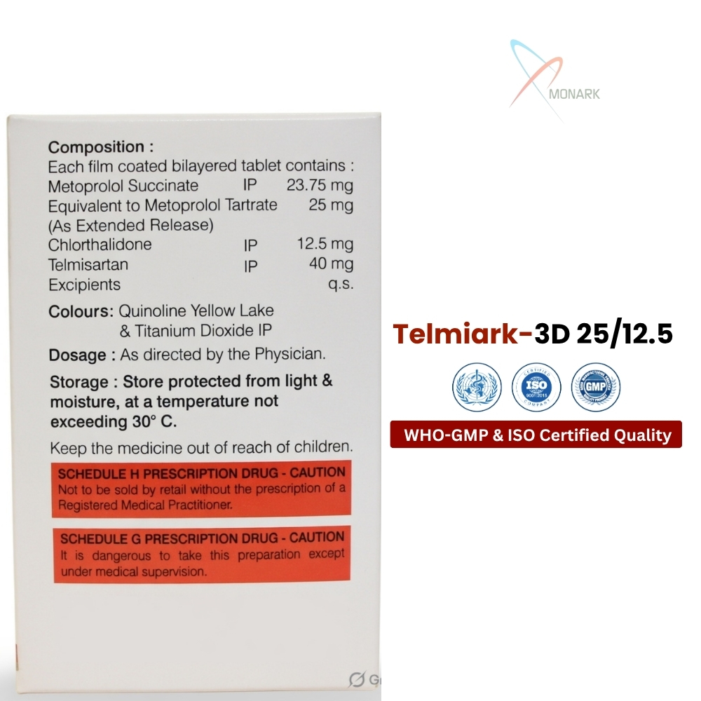 Telmisartan 40mg + Metoprolol 25MG Succinate + Chlorthalidone 12.5 MG  TAB 