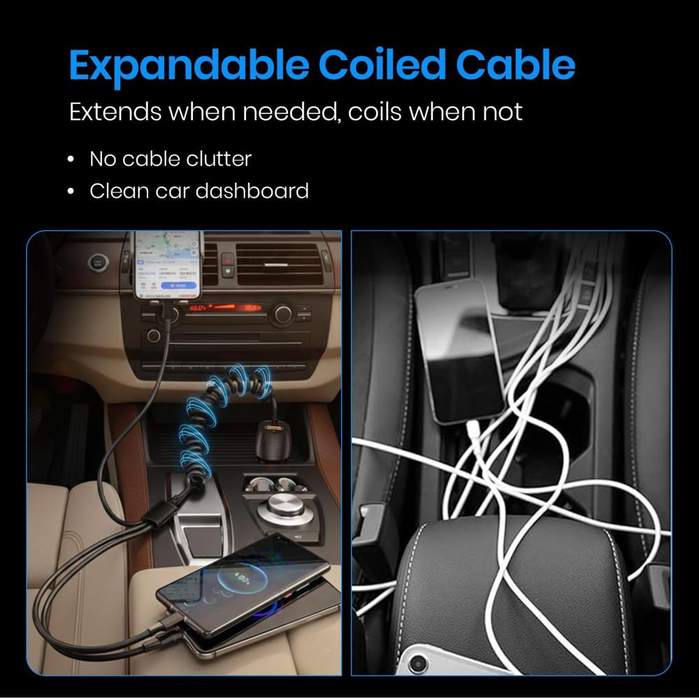 Portronics Car Power 3X, 17W Car Charger with 12W Built