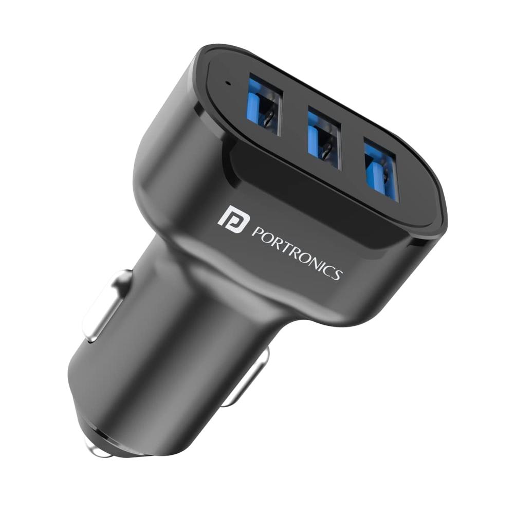 Portronics 17W Car Power 11 Car Charger with Triple Output, 17