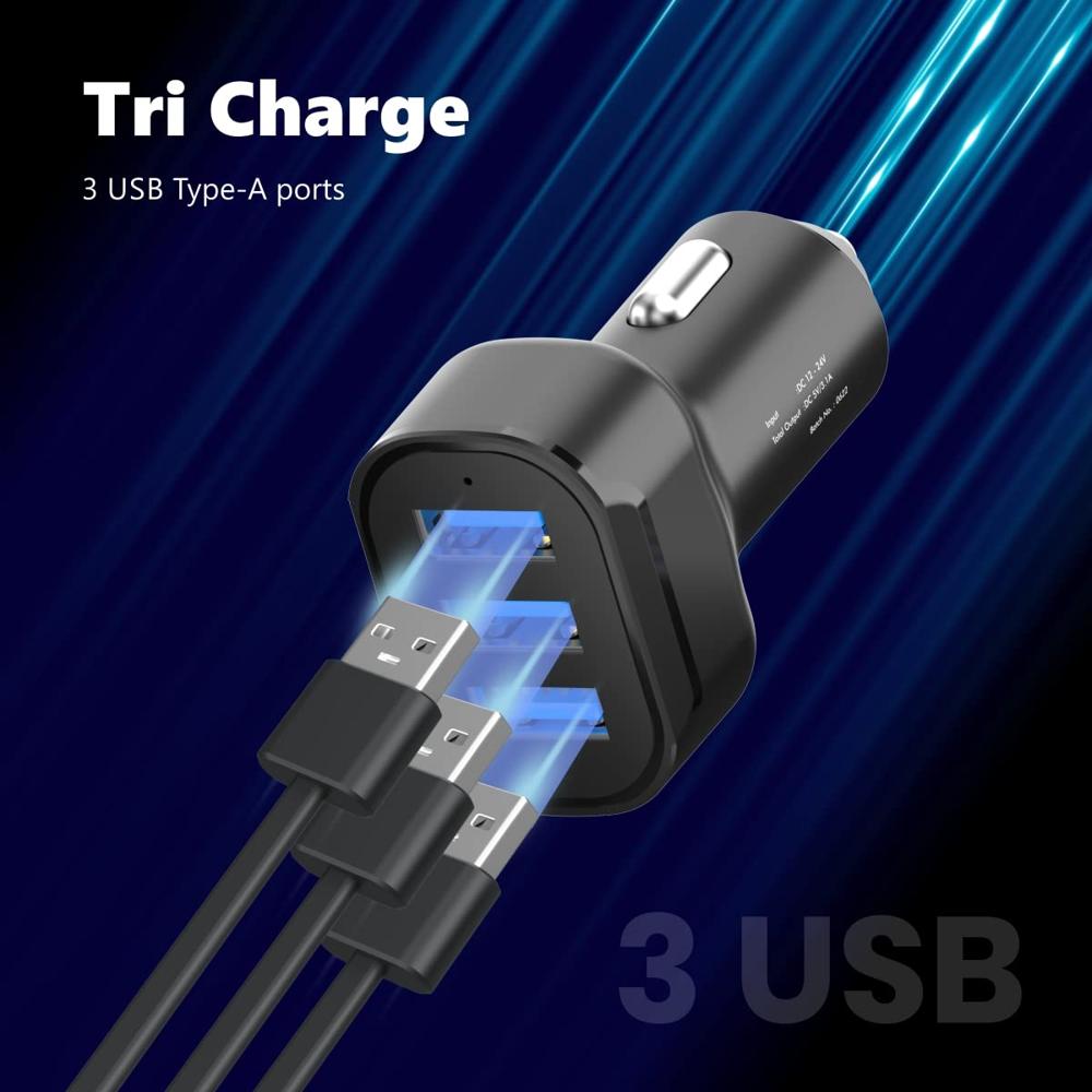 Portronics 17W Car Power 11 Car Charger with Triple Output, 17