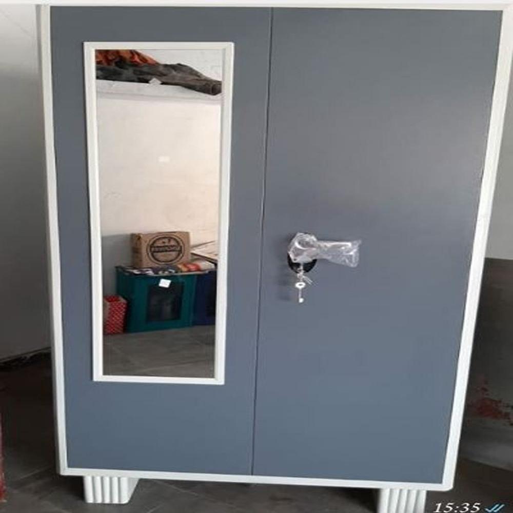 Double Door Key Lock Cupboard - Iron, 78x36x78 Inches, Maroon | Handmade, Eco-friendly, Modern Design, No Assembly Required