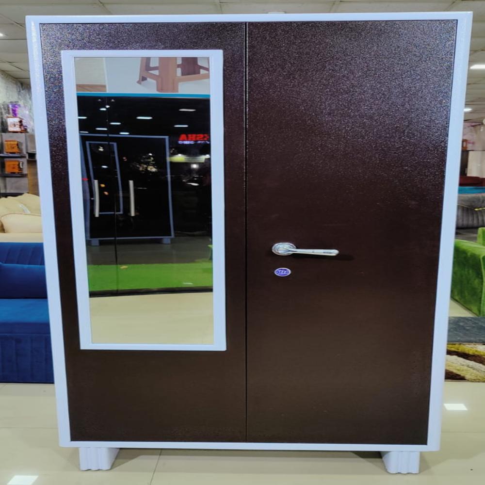 Double Door Key Lock Cupboard - Iron, 78x36x78 Inches, Maroon | Handmade, Eco-friendly, Modern Design, No Assembly Required