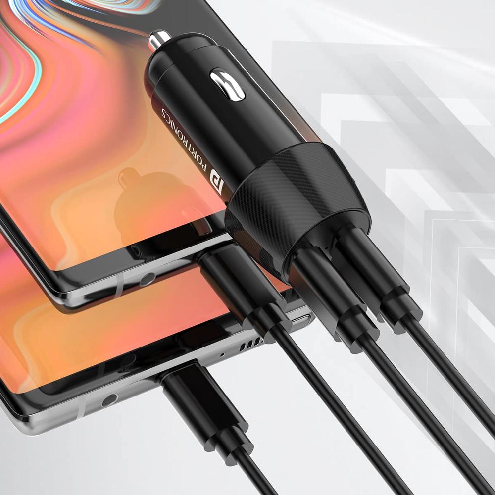 Portronics 40W Car Power 14 Fast Car Charger with Dual Type-C