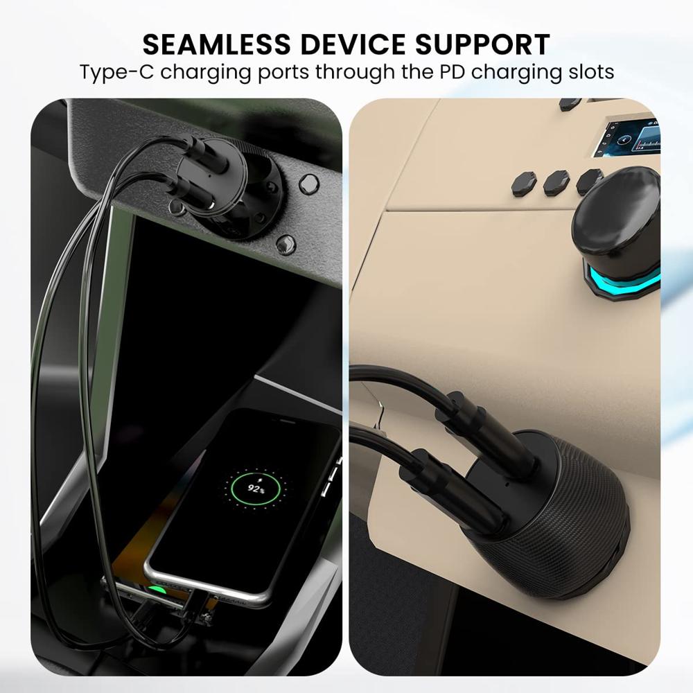 Portronics 40W Car Power 14 Fast Car Charger with Dual Type-C