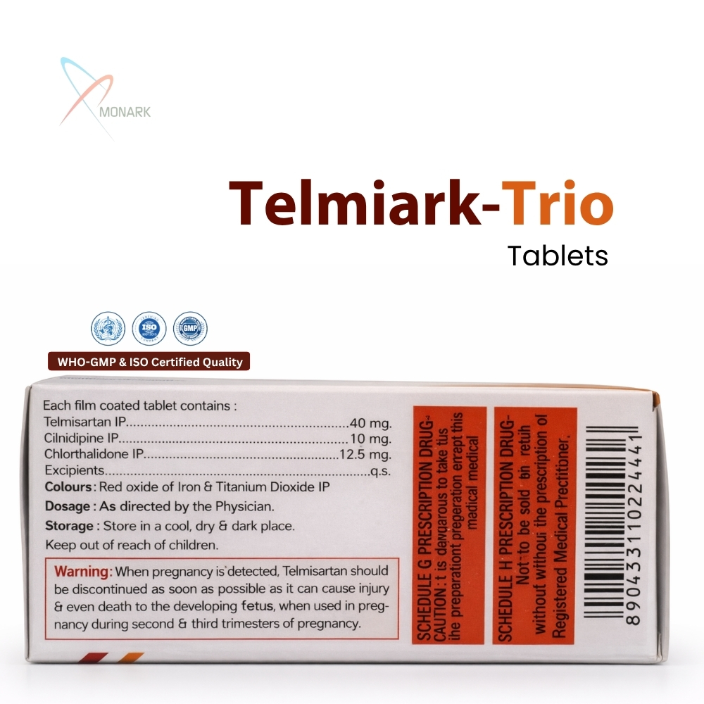 Telmisartan 40 MG + Chlorthalidone 12.5 MG + Cilnidipine 10mg