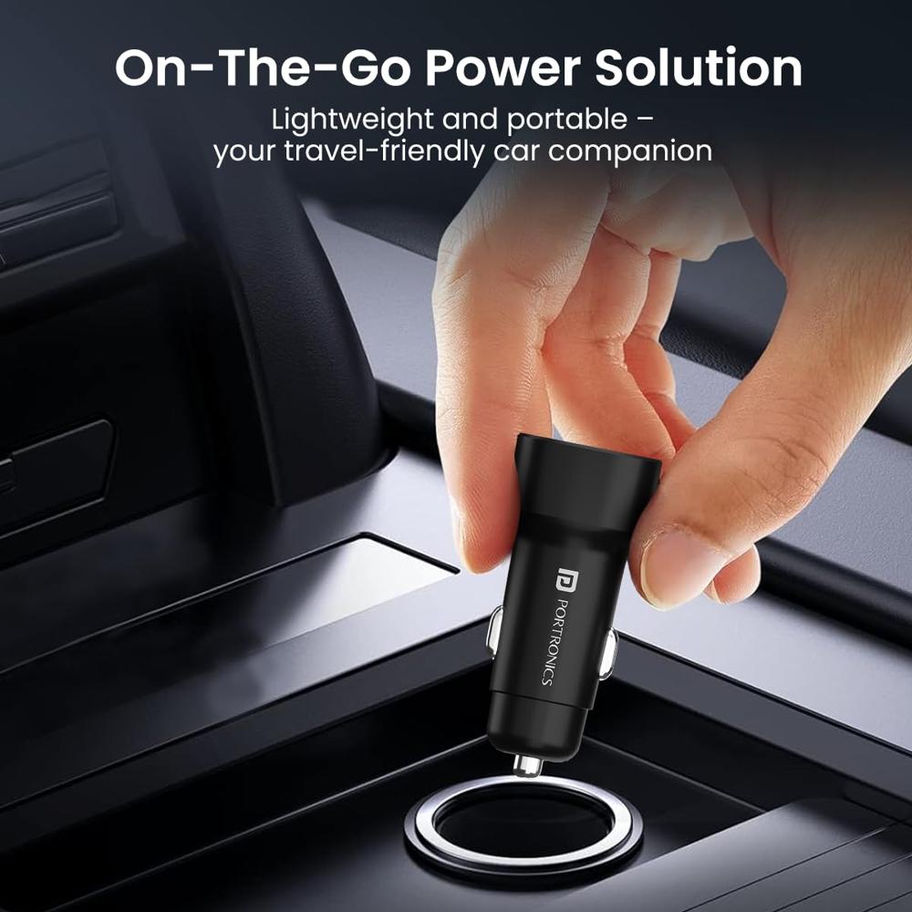 Portronics Car Power 30 Dual Output Fast Car Charger with 30W