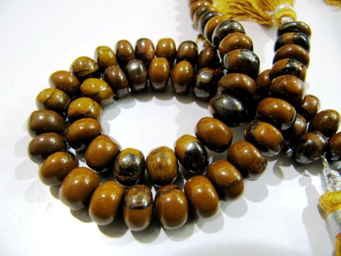 Natural Genuine Tiger Eye Plain  Smooth Rondelle Beads 8-9mm Size Sold per Strand 8 inch long