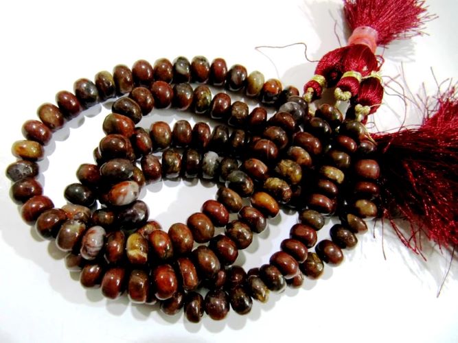 Natural Blood Agate Smooth Rondelle Beads / Red Tiger Eye Jade Beads 8-9mm Size Strand 8 inch long