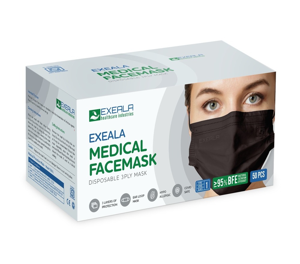 50 Pcs Adult Black Medical Face Mask