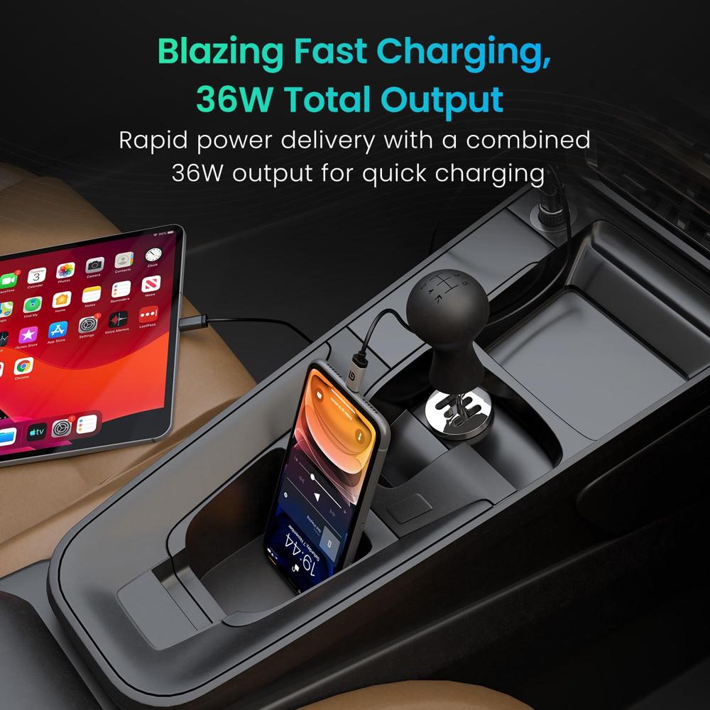 Portronics Car Power View 36W Car Charger, Dual Port (18W USB Type-A